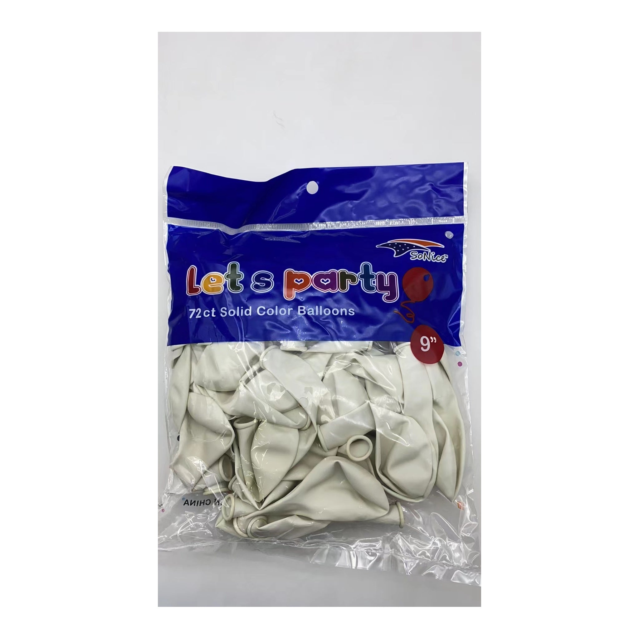 9" Balloon 72 ct White